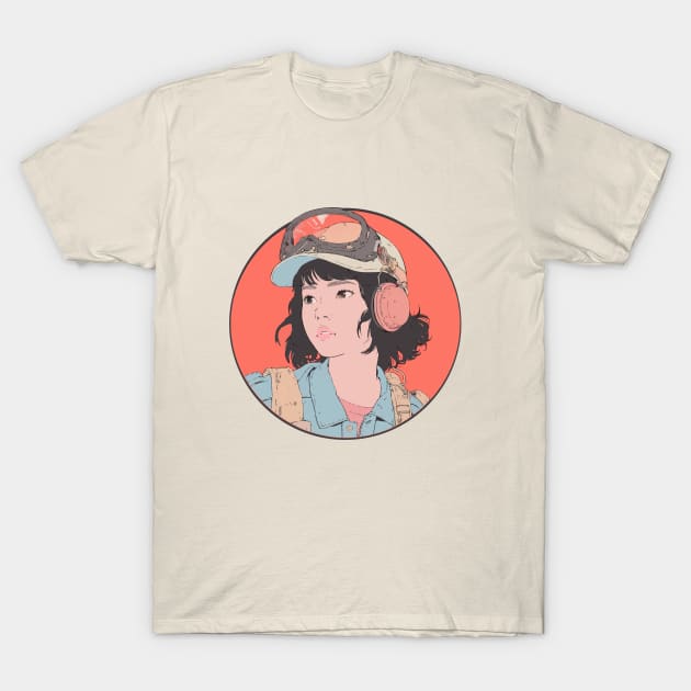 Mechanic Girl Retro Style T-Shirt by Ceiko